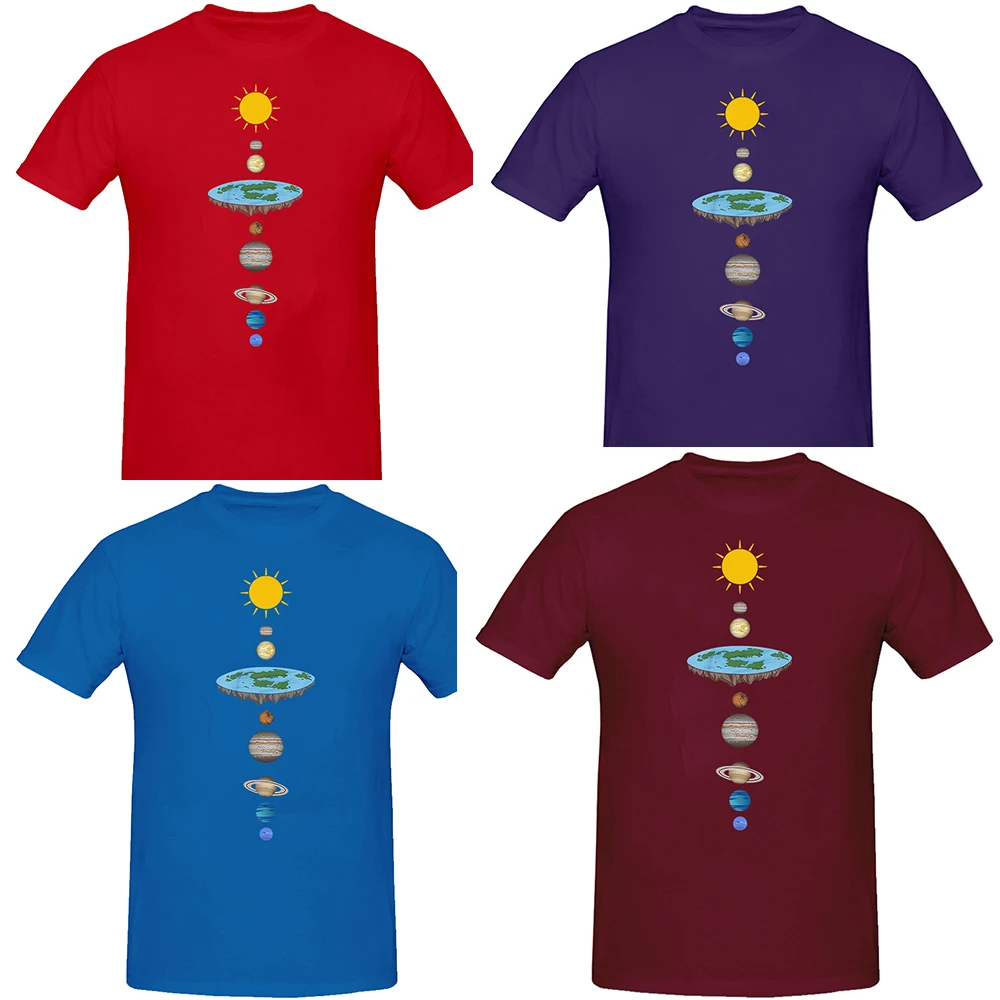 Herr t-shirt med solsystemtryck i bomull casual_voghion.com