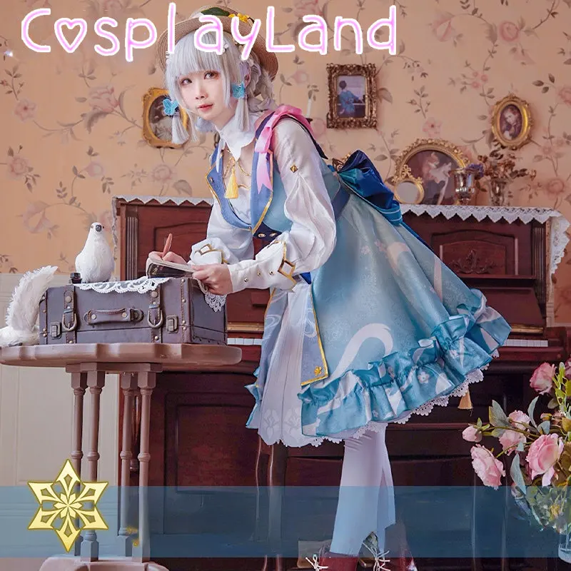 

Kamisato Ayaka Cosplay Dress Game Genshin Impact Ayaka Springbloom Missive Cosplay Costume Lovely Lolita Maid Party Dress