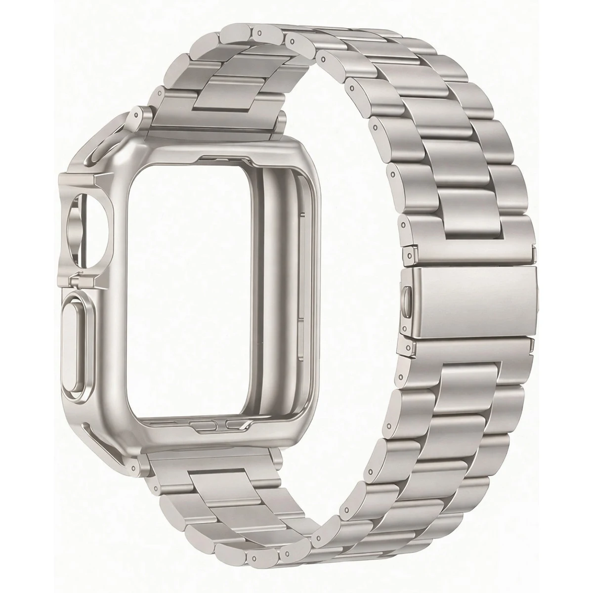 Premium Stainless Steel and TPU Watch Strap with Protective Case