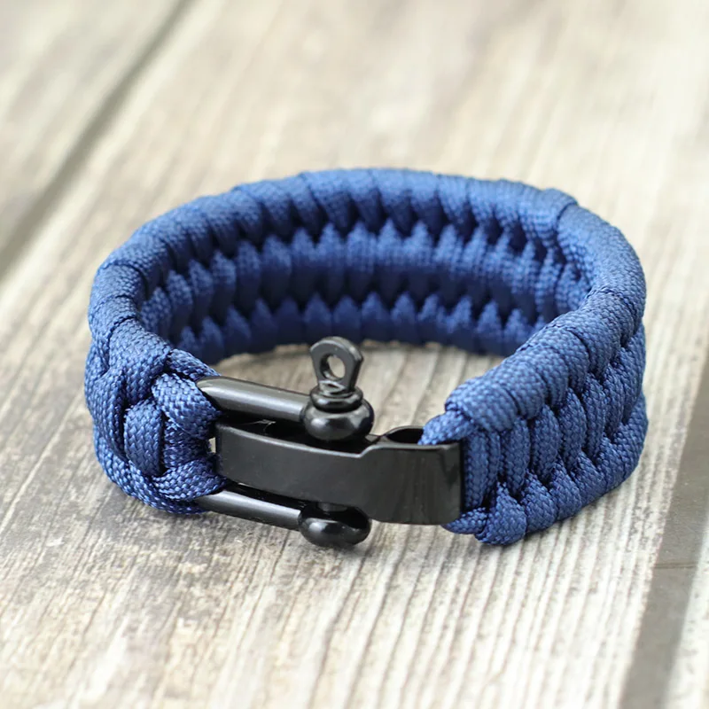Paracord Bracelet Men Handmade Weaven Adjustable U Shape Mountaineering Camping Rescue Braclet Accessories