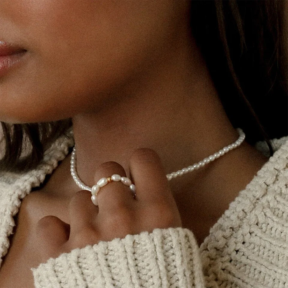 Crystal Rings Engagement Rings Fashion Rings Wedding Rings Stainless Steel Rings Finger Rings Fashion Ring Metal Rings Pearl Finger Ring SUNIBI Pearl Ring for Woman Korean Style Trendy Stainless Steel Bride Wedding Engagement Statement Jewelry Accessories