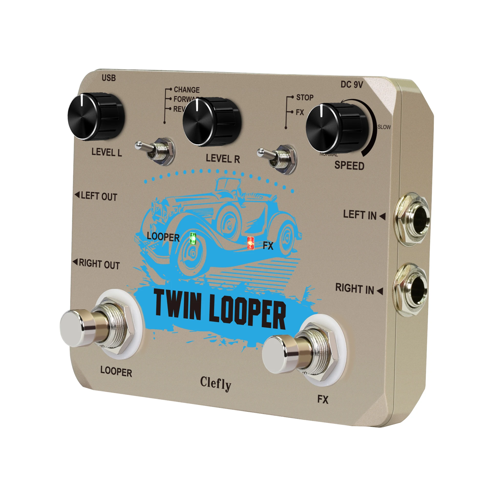 

Clefly LTL-02 Twin Looper Pedal Upgrades Looper Pedals For Electric Guitar 10 Min Looping Unlimited Undo/Redo Function 11 Types