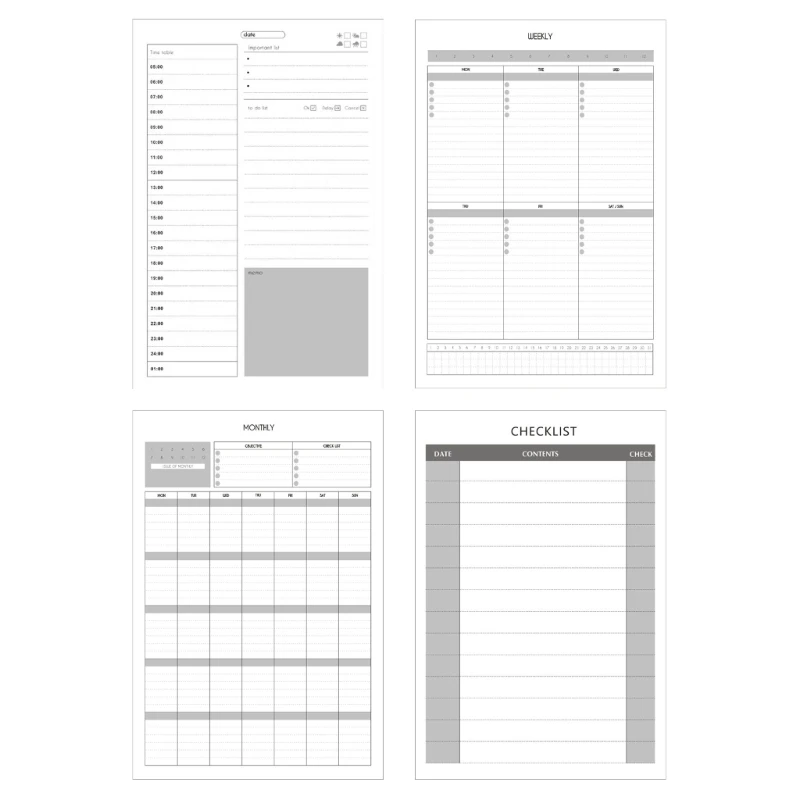 

Simple Desk Planner Monthly & Weekly Schedule Notebook Daily Planner Notepad with Tear-Away Page for Work&Memo 40page