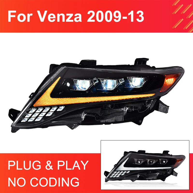 

Фонари головного света для Toyota Venza Harrier 2009-2013, фары головного света, подключи и работай с фонариками головного света, дневные ходовые огни