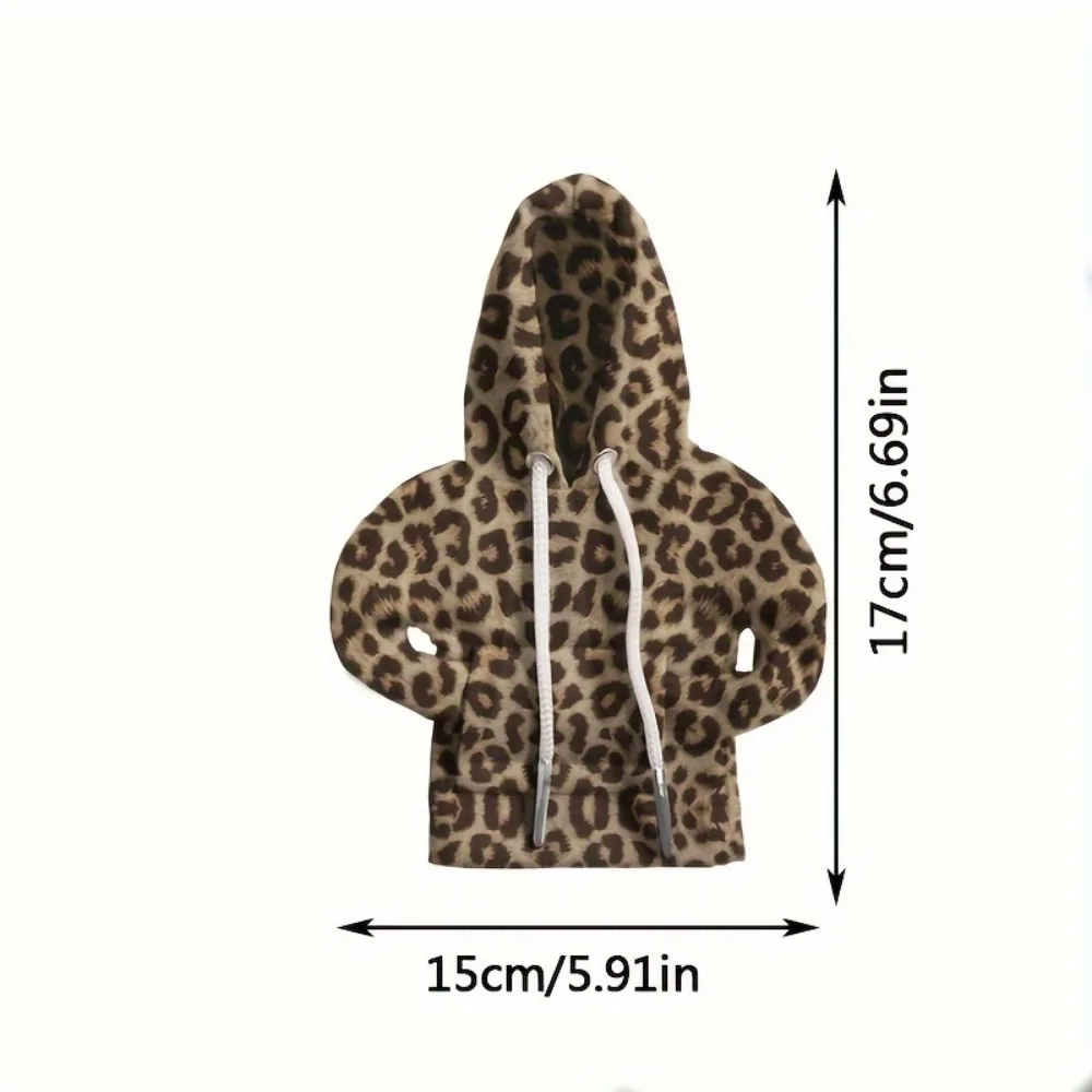 Car Interior Accessories 1 mini cute leopard print sweater with car shift lever gloves, sweater with car shift dust cover, stylish interior