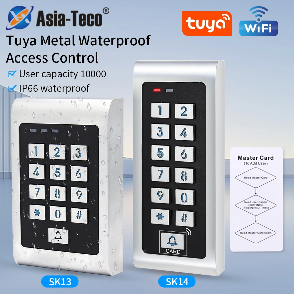 Access Control Keypad Tuya Wifi Metal Case Backlight Anti Vandal Temporary Password 10000 Users Remote Unlock 125Khz RFID Card