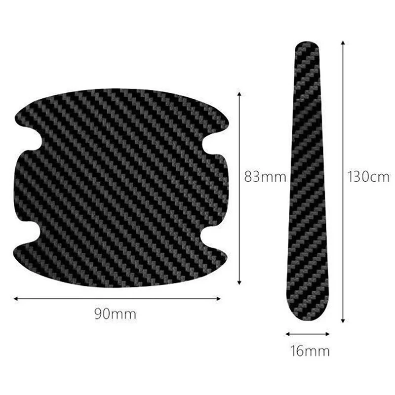 4PCS (Noir) Voiture Film de Protection Universel en Fibre de Carbone  Anti-Rayures pour PoignéE Porte