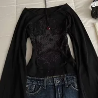 Femmes Hip hop 90s Vintage Punk T-Shirt automne Streetwear Sexy à manches courtes gothique mince haut court Hotgirl décontracté Femme T-Shirt y2k 1