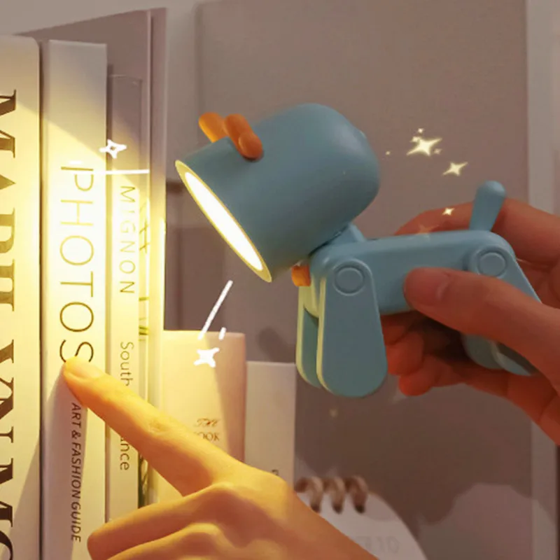 USB Rechargeable LED Night Light - Dog Deer Design Ambient Table Lamp