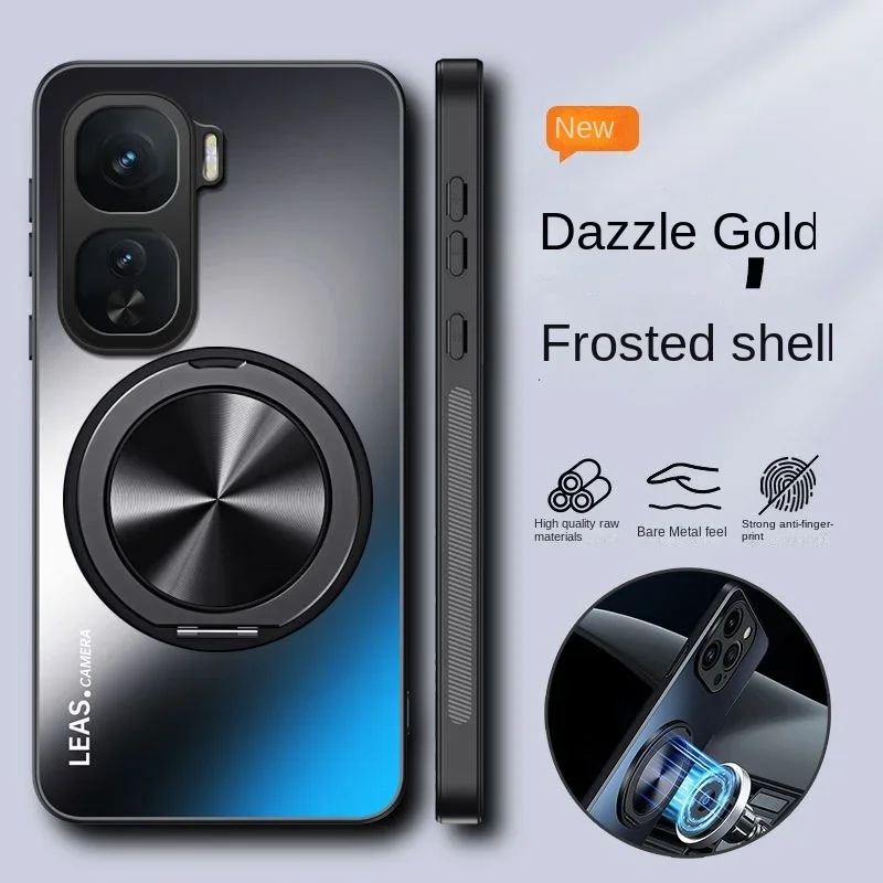 Hard Matte Magnetic Protective Back Cover with Ring Stand