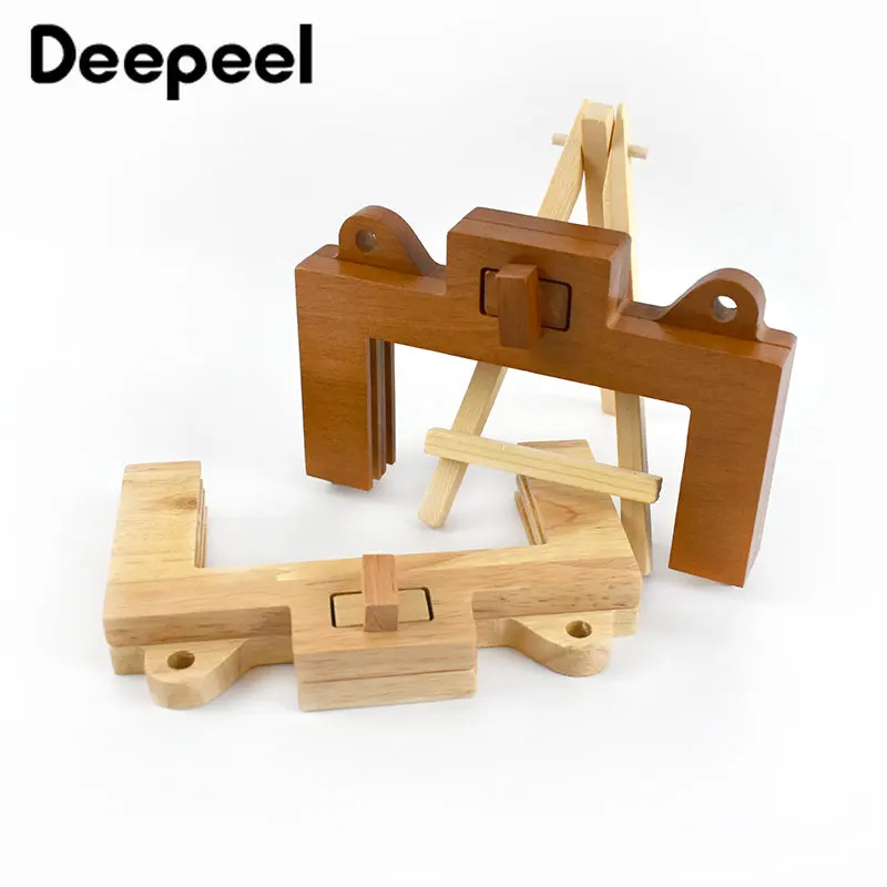 1Pc Deepeel 16/22cm Wooden Bag Handle Purse Frame Wood Lock Buckle Kiss Clasp DIY Handmade HandBag Sewing Brackets Accessories 1pc deepeel 25cm new wooden handle for handbag closure purse sewing brackets kiss clasp wood clip frame bags parts accessories