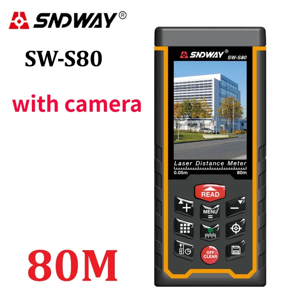 SNDWAY Laser Distance Meter Tape measure Digital Camera Function Laser Range Finder Tape Angle Rangefinder measure Tool laser rangefinder distance meter
