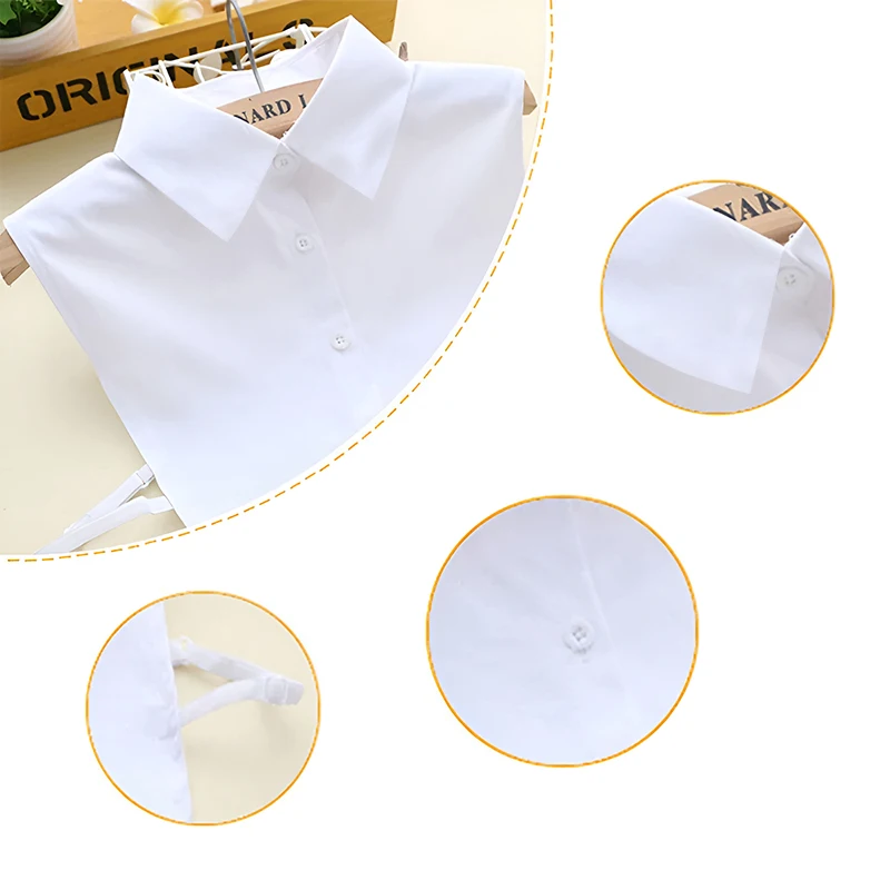 Fake collar shirt jumper Women's Spring Fall Solid Colour Vertical Small Flip Collar Versatile Shirt Jumper False Collar