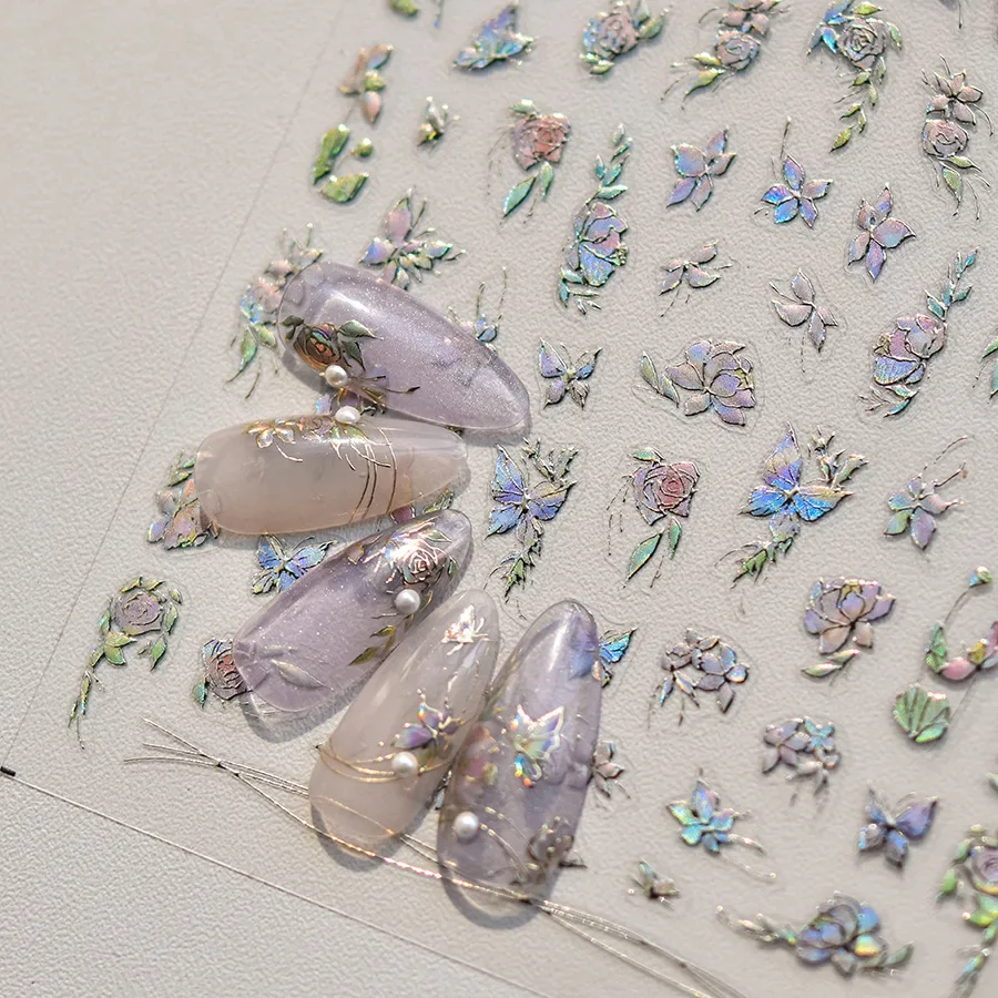 Cherry Blossom 5D Nail Art Stickers – Elegant Spring Petal Decals