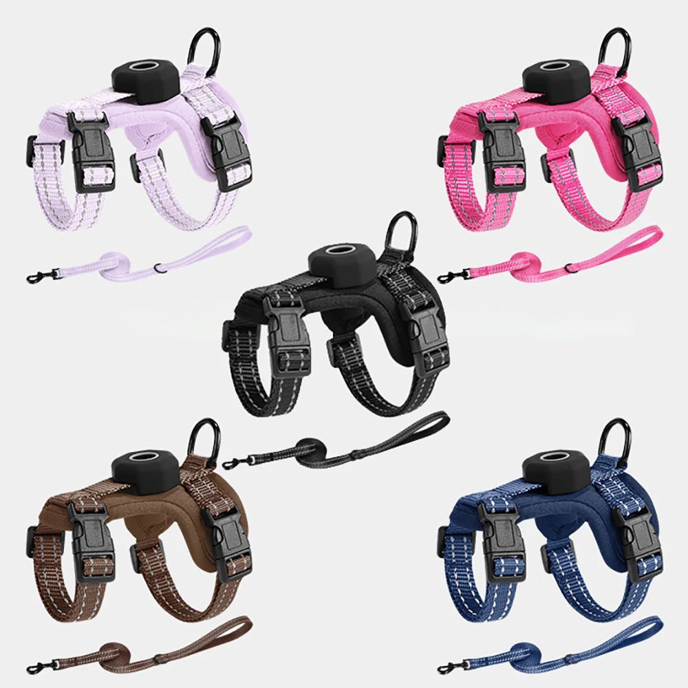 Reflective Escape Proof Cat Harness With Gps Pocket & Leash Set_voghion.com