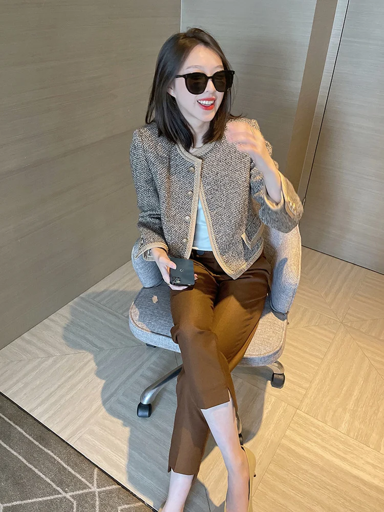 여성용 코트 여성용 가디건 가디건 코트 두꺼운 디자인 느낌 유럽 스타일 작은 향기 스타일 작은 향기 스타일 여성용 가디건 코트