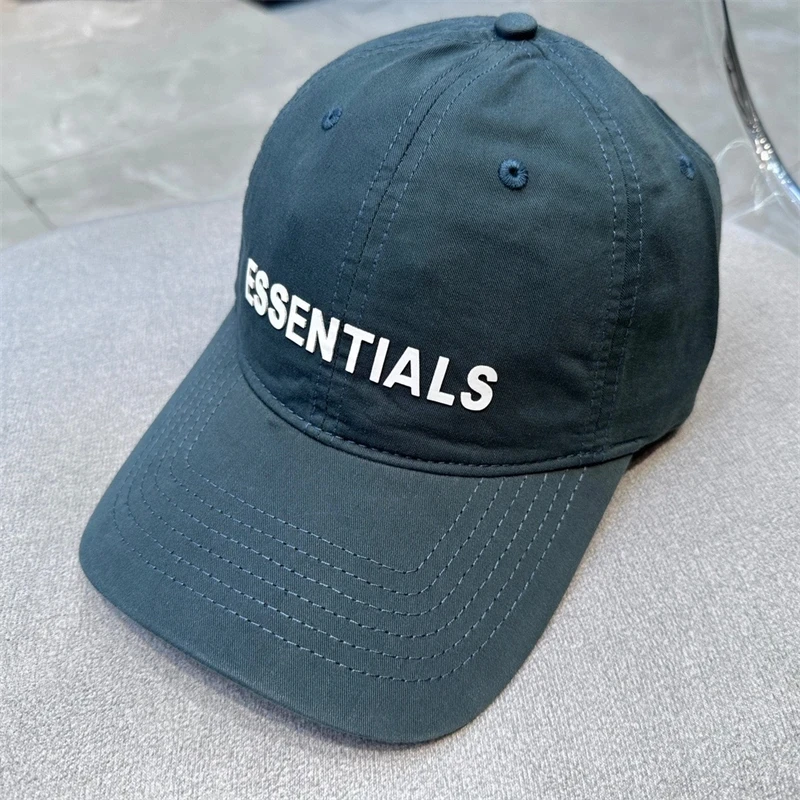 

Essentials Embroidery Letters Logo Baseball Cap Men Women Four Seasons Sunshade Sport Peaked Hat Metal Buckle adjustable