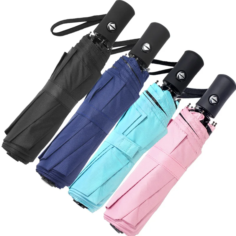 Paraguas totalmente automático para hombre y mujer, sombrilla con negro plegable, protector solar estudiantes, regalo, 3|Paraguas| - AliExpress