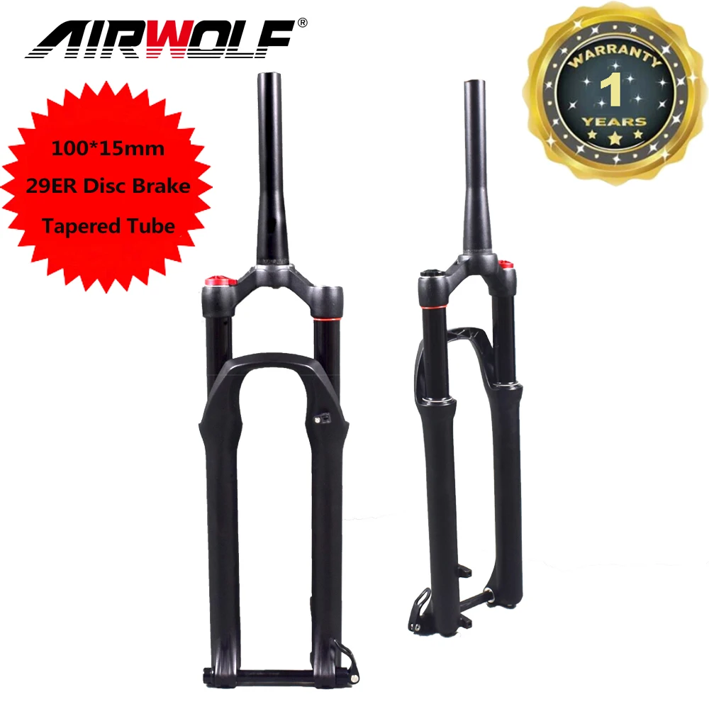 

AIRWOLF 27.5 29 inch MTB 29 Air Fork Suspension Bike 29er Thru Axle 100*15mm Manual Remote locked DH Mountain Bicycle Front Fork