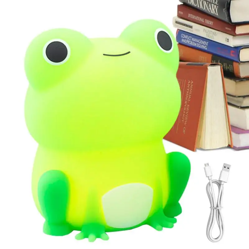 

Modern Cute Animal Night Lights For Baby Children's Room Pink Green Frog Lamp Christmas Gift Bedroom Beside Deco USB Night Light