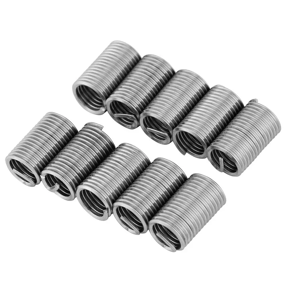 10Pcs Stainless Steel Helical Screw Wire Sleeve Inserts Helicoil Thread