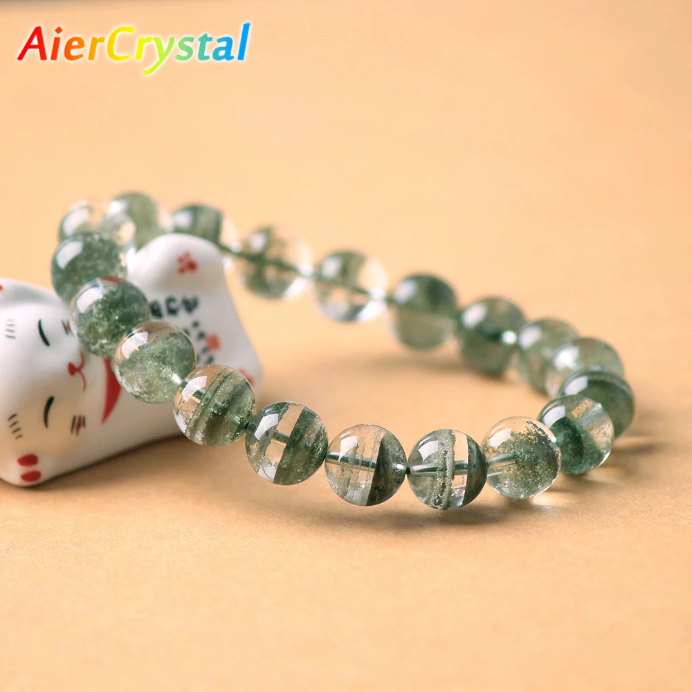 Green Ghost Crystal Bracelet Natural Green Ghost Crystal Stones Crystals Ghost Stones