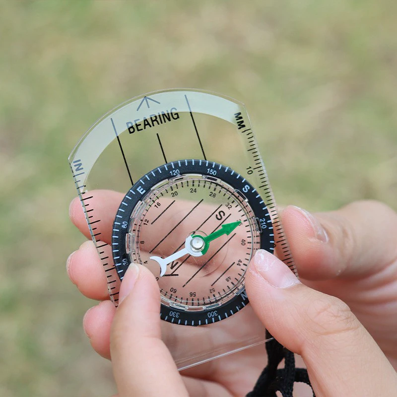 Outdoor Camping Hiking Transparent Acrylic Compass Compass Proportional Footprint Travel Tools Travel Kits