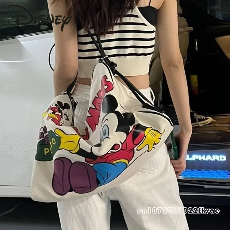Disney Mickey New Unisex Travel Bag Fashion Large Capacity Women's Crossbody Bag Cartoon Multi Functional Leisure Fitness Bag