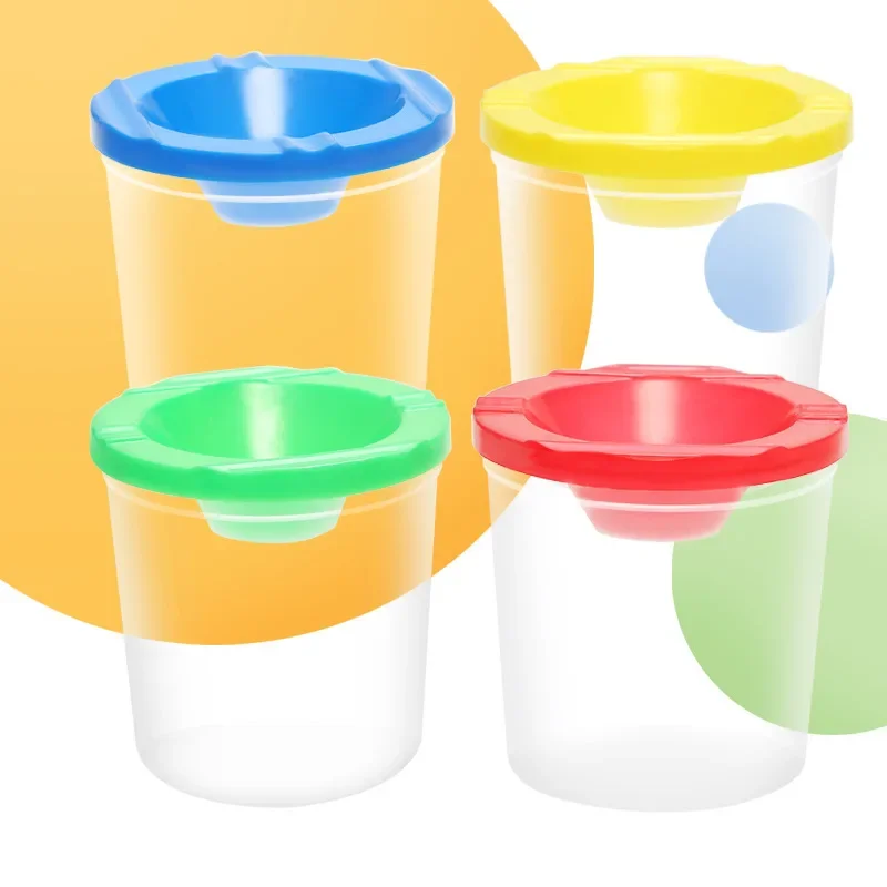Children's Drawing Palette DIY Art Doodle Paint Brush Cleaning Cup Watercolor Powder Nail Brush Cleaning Vessel Plastic Material