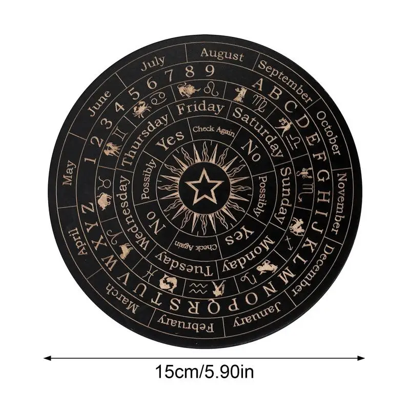 Moon and Star Wooden Pendulum Divination Board - Metaphysical Altar and Healing Meditation Ornament