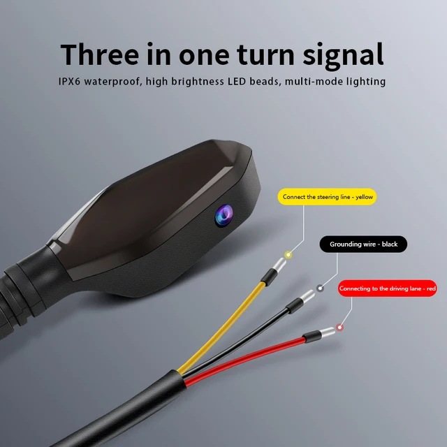 Motorcycle LED Turn Signal Lamp Color Projection Lamp Sequential Flowing Flash Indicator Lights Directional LED with Projector 2