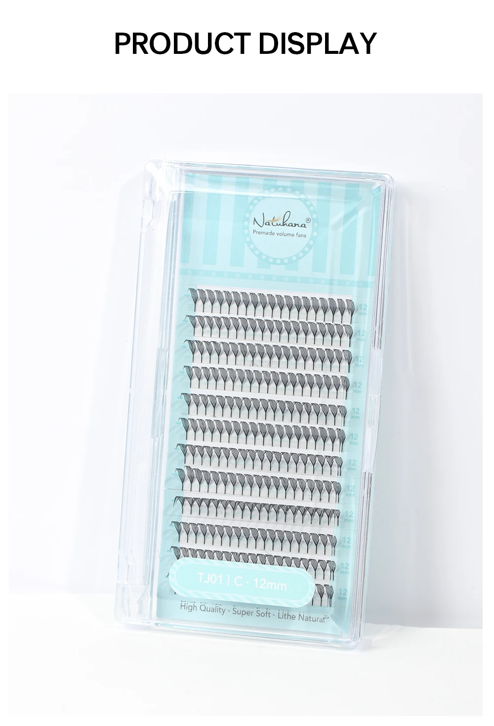 Pestañas NATUHANA Comic Spire, Curvatura C y D, Efecto Anime, Pestañas Suaves de Manga, Abanicos Preformados, Volumen Individual, Herramientas de Cosplay