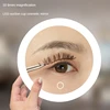 1 PCS 10X Magnifying Mirror With Light Makeup Mirror With Lights White ABS For Bathroom, Bedroom, Hotel 5