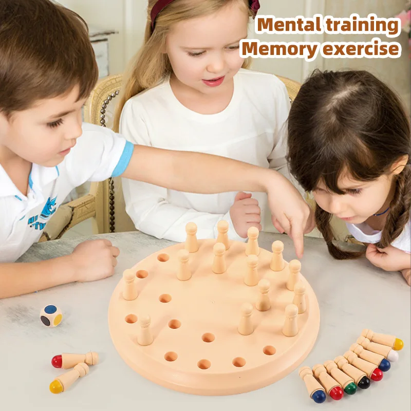 (Abs) Plastic Color Chess Game, Montessori Educational Toy For Kids 3+, Memory Matching Puzzle Board Game With Dice &_voghion.com