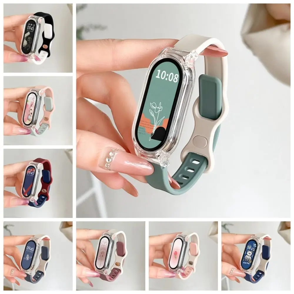Sleek Two-Tone Button Style Watch Case with Breathable TPU Strap - Summer Edition