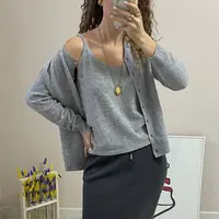 WinvyNee Autumn Women's Vest Wool Tops Y2k Solid V Neck Warm Soft Vest Girls Tank Inner Wear Streetwear Tops Winter C1003013A - Image 2