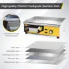 Electric Griddle 22'' Stainless Steel Countertop Griddle 3000W 110V Flat top Grill Electric for Home Kitchen, Restaurant, 122~57 4