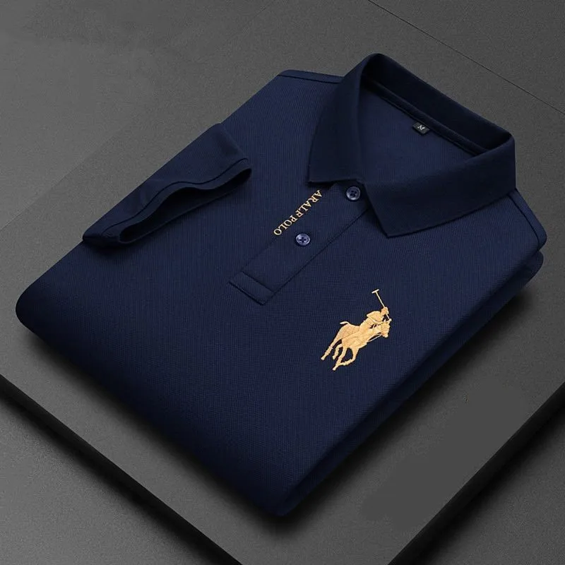 Polo Shirt Embroidered Men's Pure Cotton Short Sleeved Summer Business Casual Breathable 4xl
