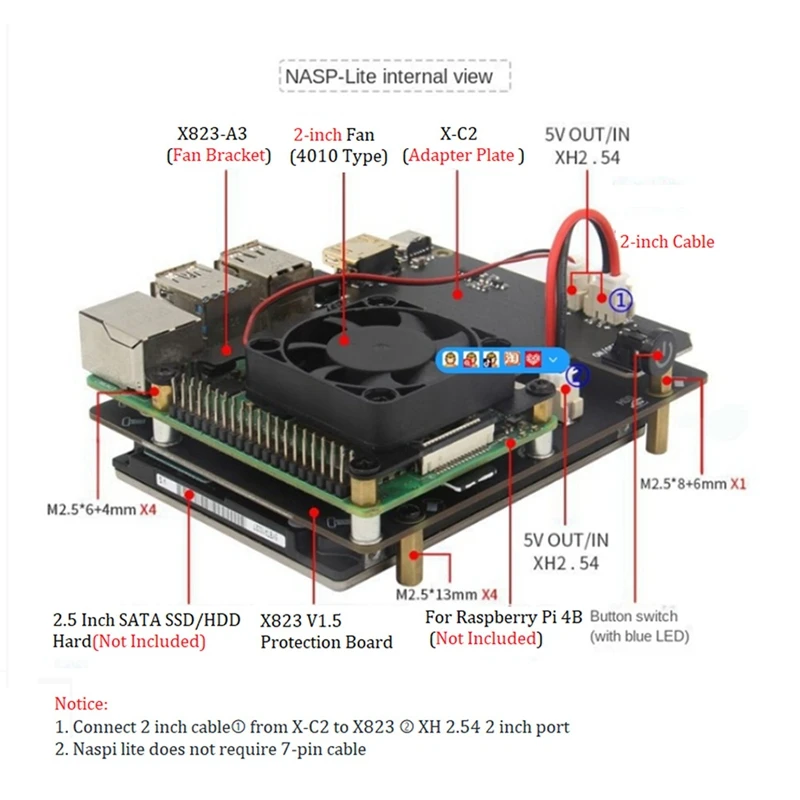 Naspi LITE SSD ̽ 丮 ŰƮ, 2.5 SATA HDD, SSD NAS ̽,   4B , 9.8mm β HDD, SSD