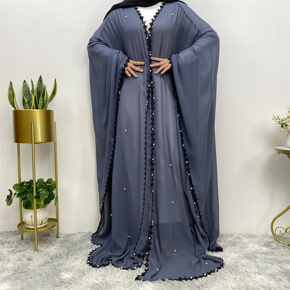 Kaftan Muslim Hijab Dress Arabic Kimono Cardigan Dubai Abaya Eid Mubarak Turkey Abayas for Women Caftan Robe Musulmane Longue
