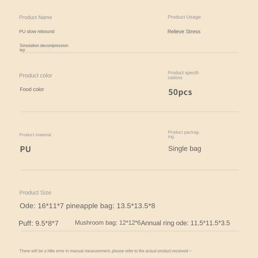 Ins Bread Bread Slow Rebound Toy Donuts PU Squeeze Dessert Toy Soft Large Puff Slow Rebound Toy Kids Gift