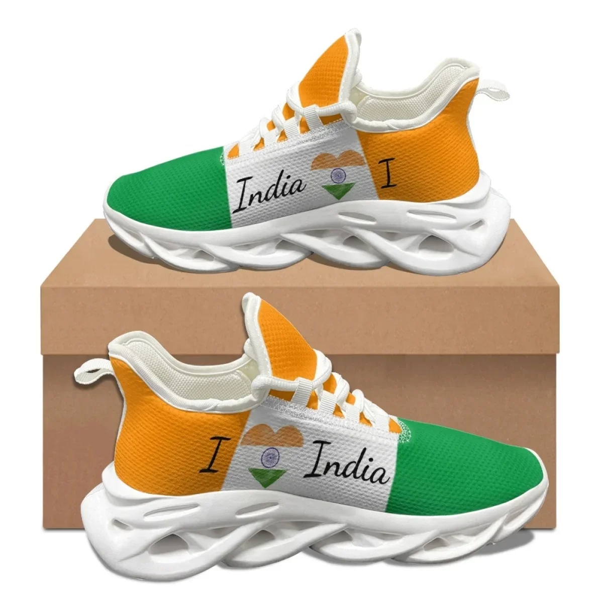 I Love India Design Sneakers Female Comfortable Lace Up Anti-Slip Walking Shoes Outdoor Couple Fashion Summer Casual Shoes