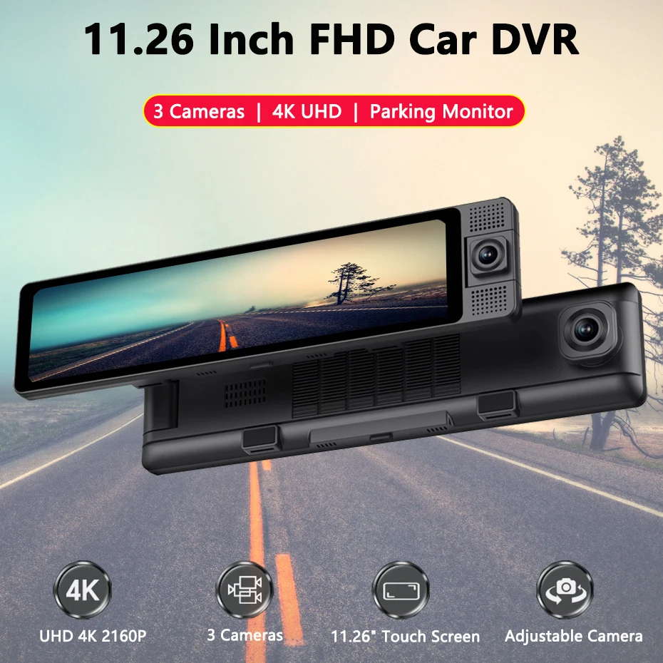 Interior Rear Camera 3 Channel Mirror Dash Cam Era - 4K Front + Interior + Rear Camera With ...