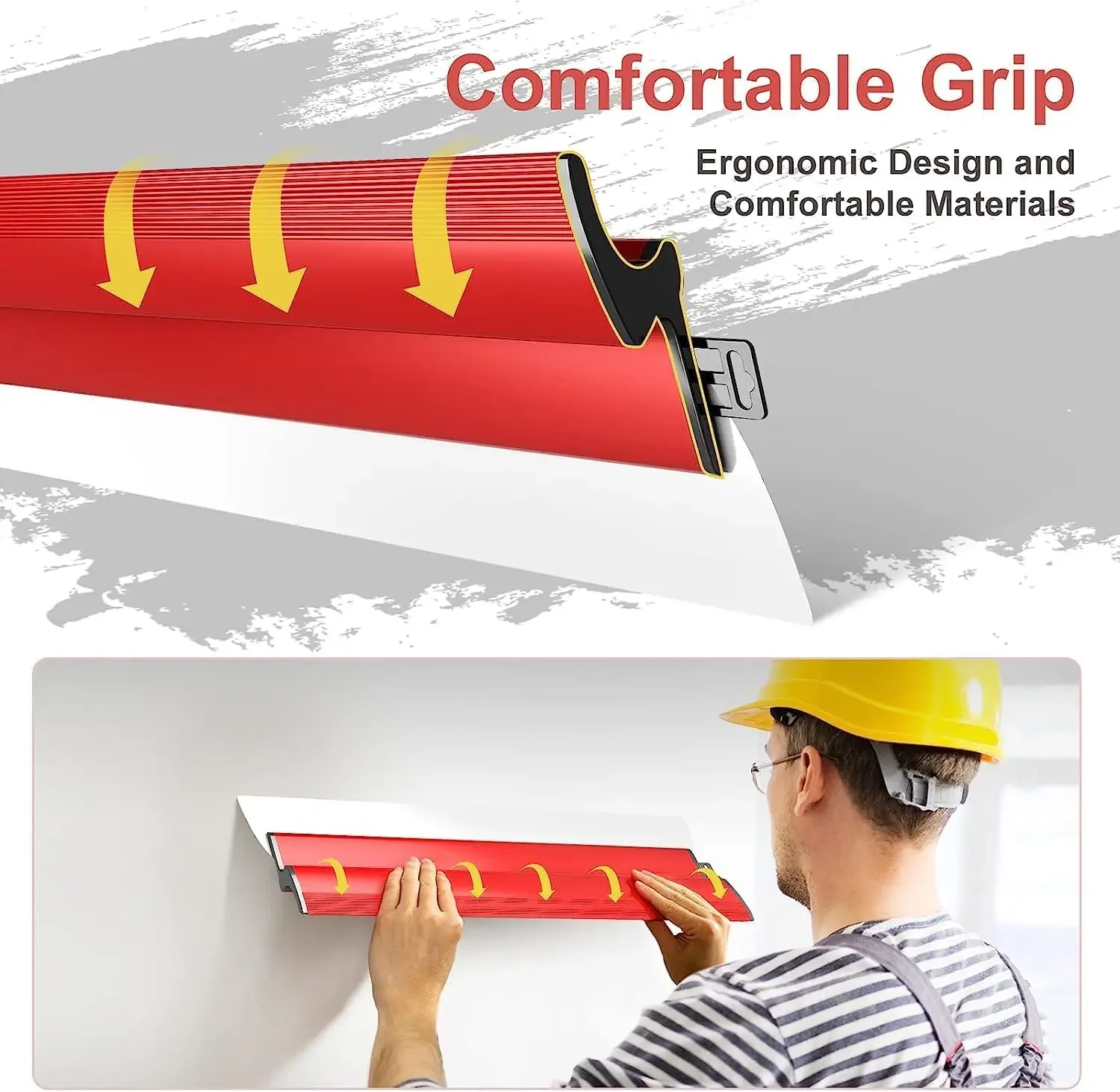 Drywall Skimming Blade Smooth Finish Precision Stainless Steel Blade Ergonomic Comfort Grip Drywall Skimming Tool