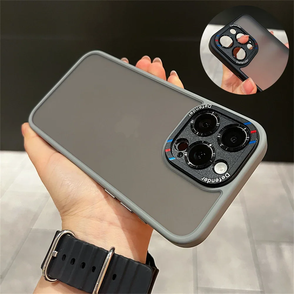 

Прозрачные матовые Чехлы HOCE для телефона iPhone 15 14 13 12 Pro Max Plus, металлический чехол для объектива камеры, прозрачный мягкий бампер, защитная крышка