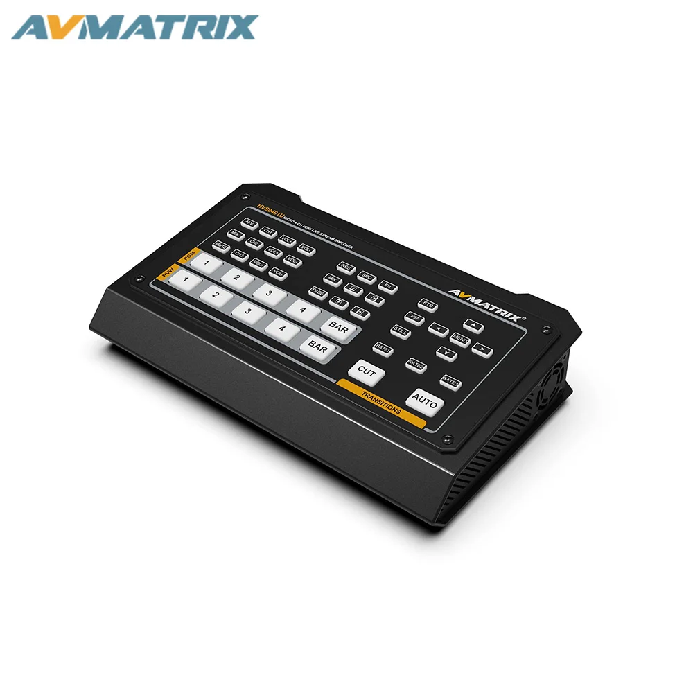 

AVMATRIX Video Switcher HVS0401U Live Streaming 4CH HDMI/DP PC Remote Control USB Capture to Computer