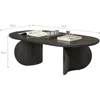 Oval Coffee Table, Solid Wood Coffee Table Simple Design, Farmhouse Black Coffee Table for Living Bedroom -51.2" x 27.6" x 15.6" 2
