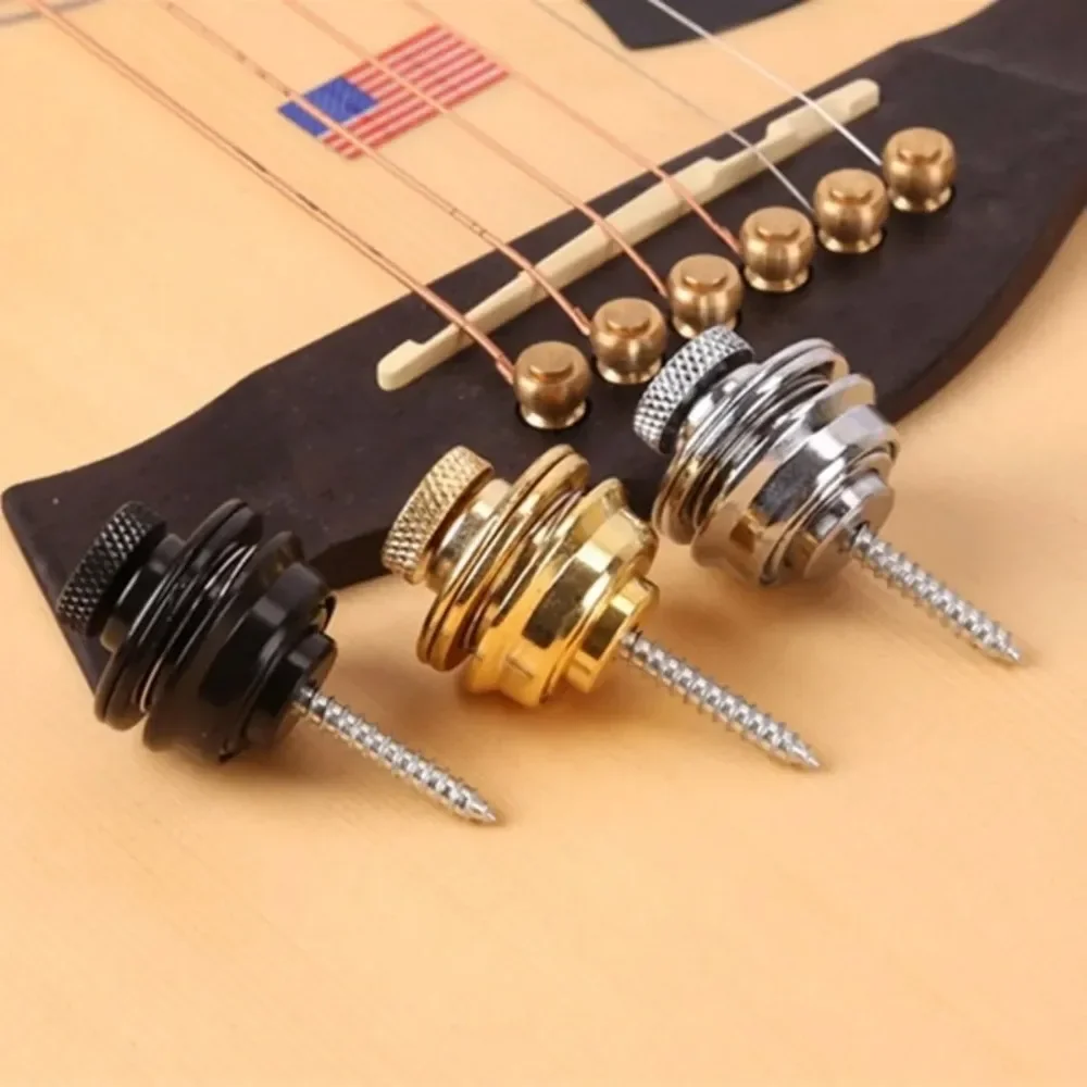 Heavy Duty Metal Guitar Strap Lock Button for Enhanced Instrument Security