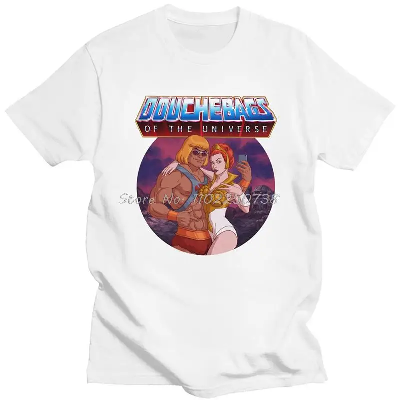 Men's 80s Anime Douchebags Tshirt Short Sleeve Cotton T-Shirt He-Man Masters Of The Universe Tee Tops T Shirt_voghion.com