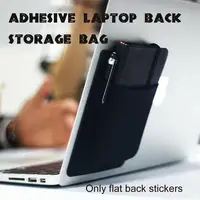 Pochette de poche adhésive pour ordinateur Portable, sac de rangement arrière pour ordinateur Portable, poche de rangement Portable réutilisable pour stylets pour disque dur externe 3